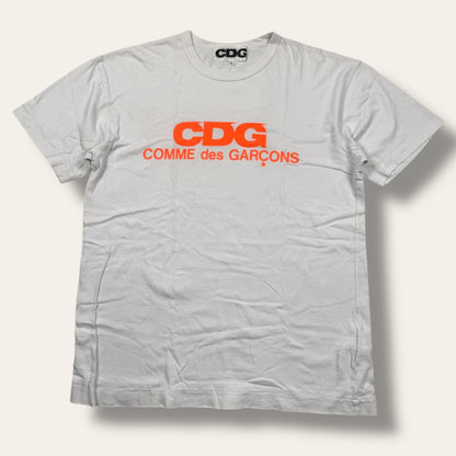 CDG orange tee white - Large