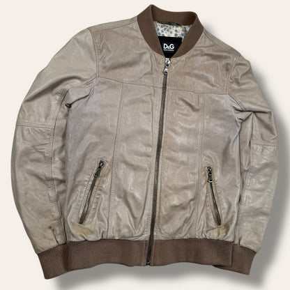 Dolce & Gabbana leather jacket beige - Medium