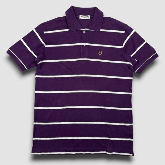 Bape striped polo purple/white - Medium
