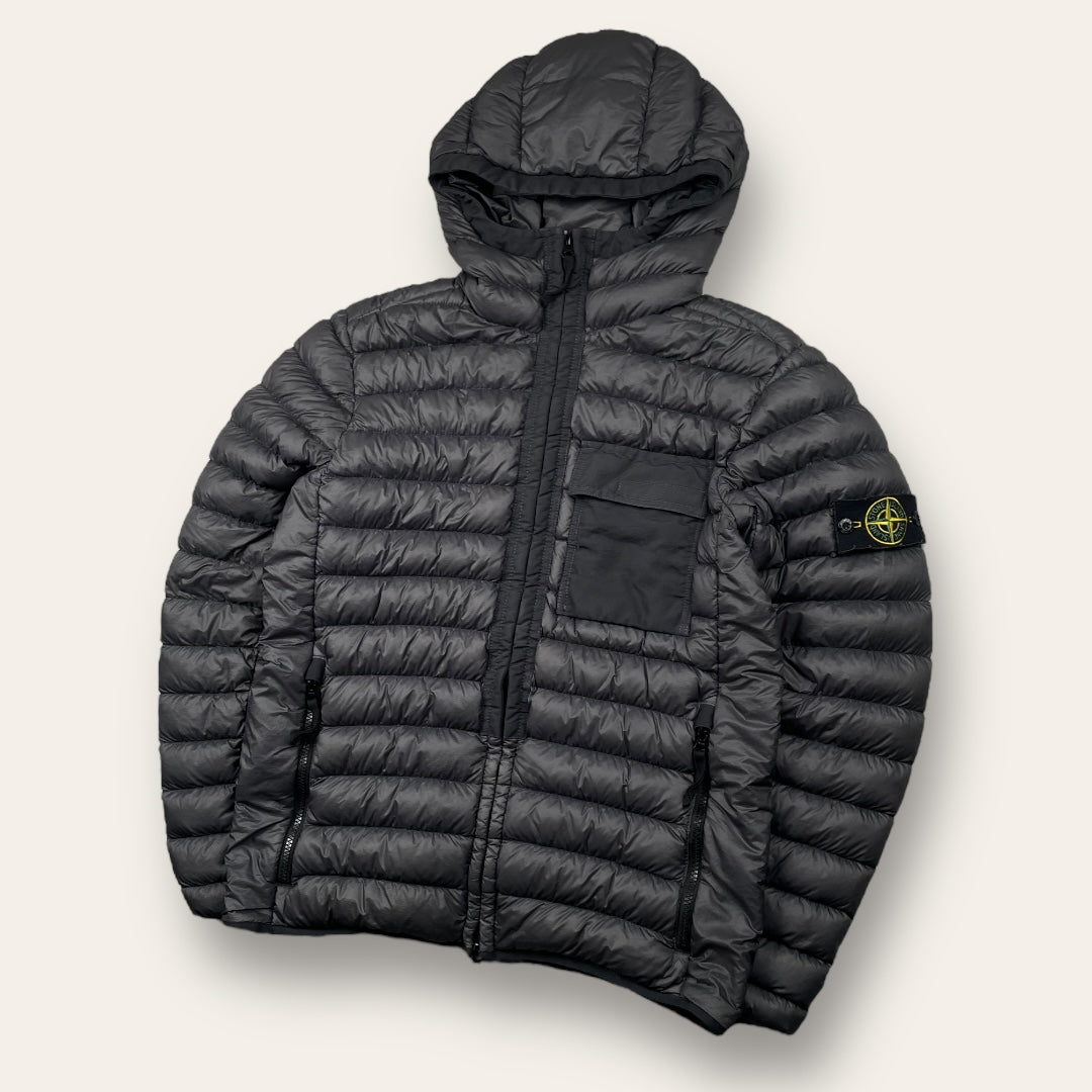 Stone island garment dyed micro yarn down jacket black grey Medium Levvs Locker