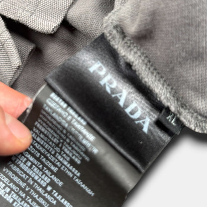 Prada red tab logo polo grey - Large