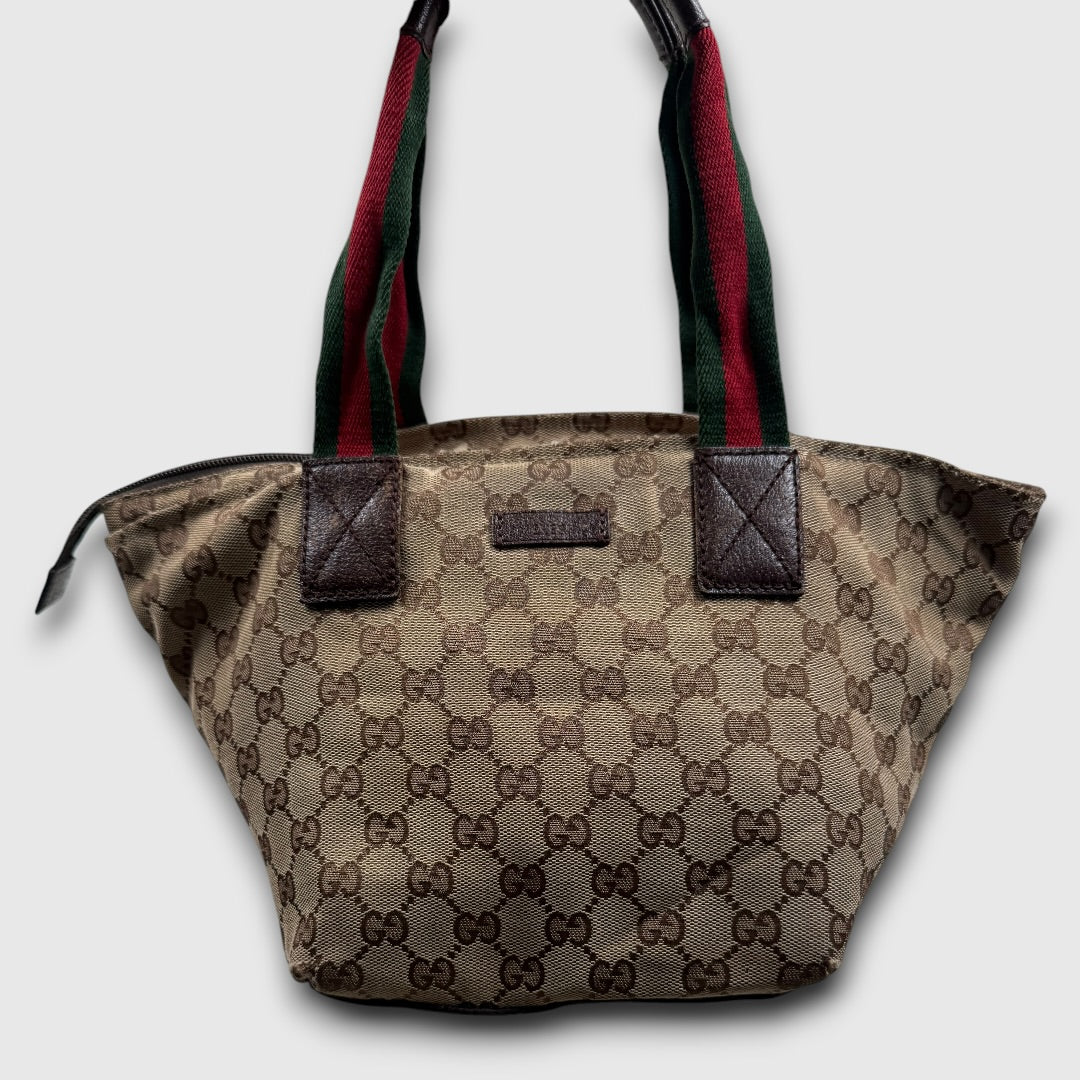 Gucci gg canvas web tote bag