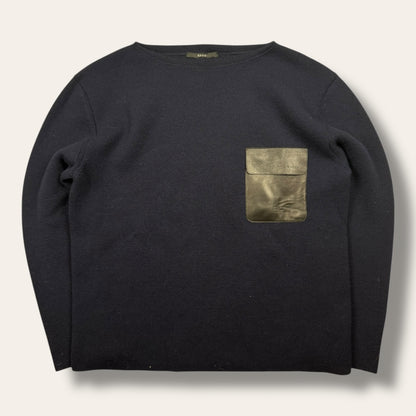 Gucci woven pocket sweater navy - Large