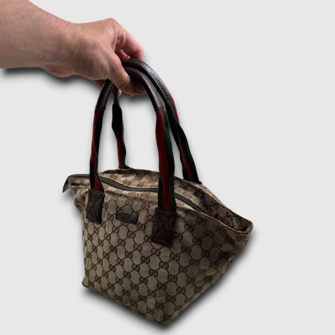Gucci gg canvas web tote bag