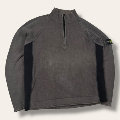 Stone Island 1/4 zip grey/black - Large