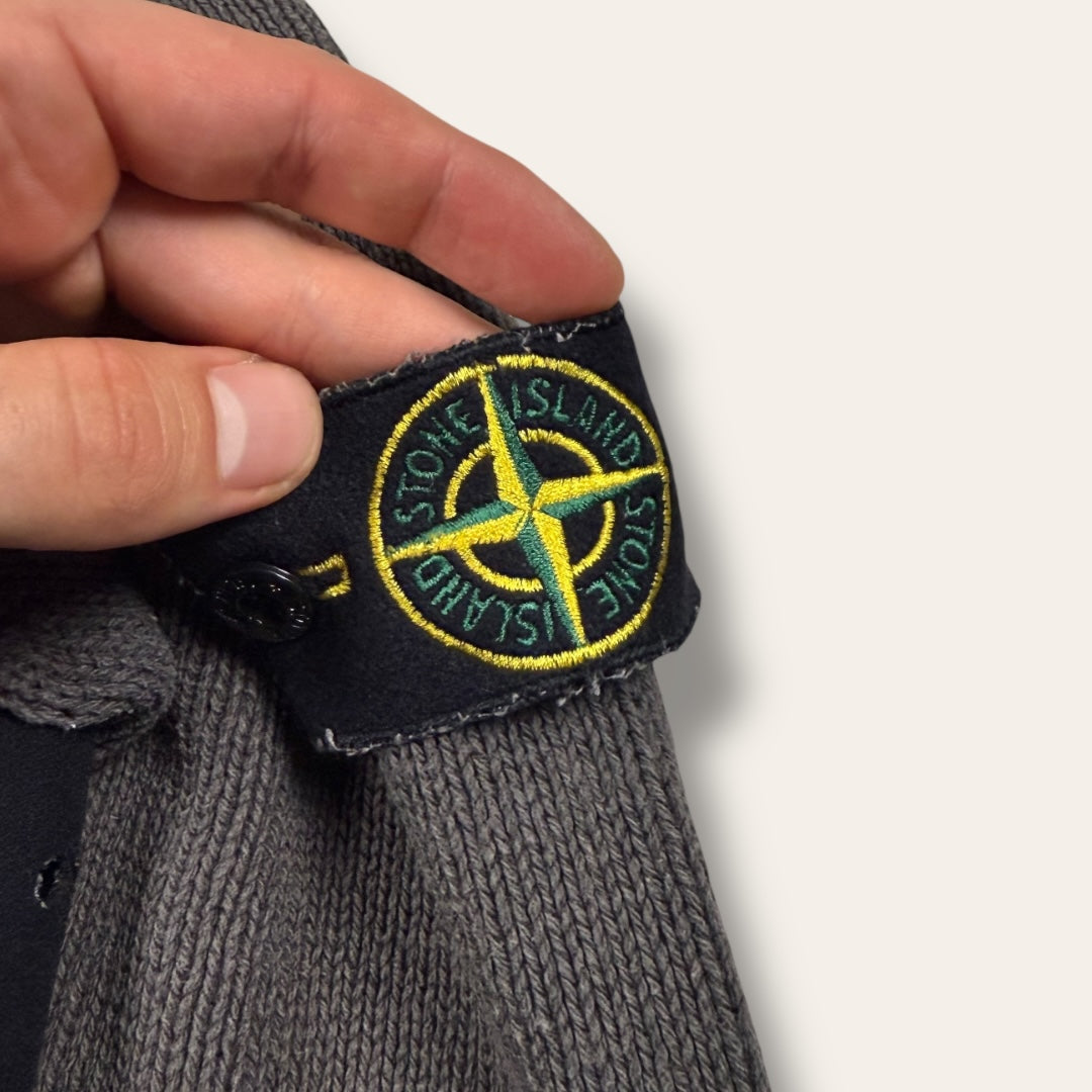 Stone Island 1/4 zip grey/black - Large
