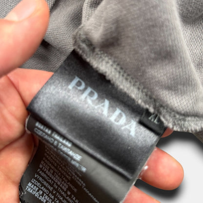 Prada red tab logo polo grey - Large