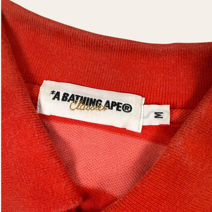 Bape polo shirt striped red - Medium