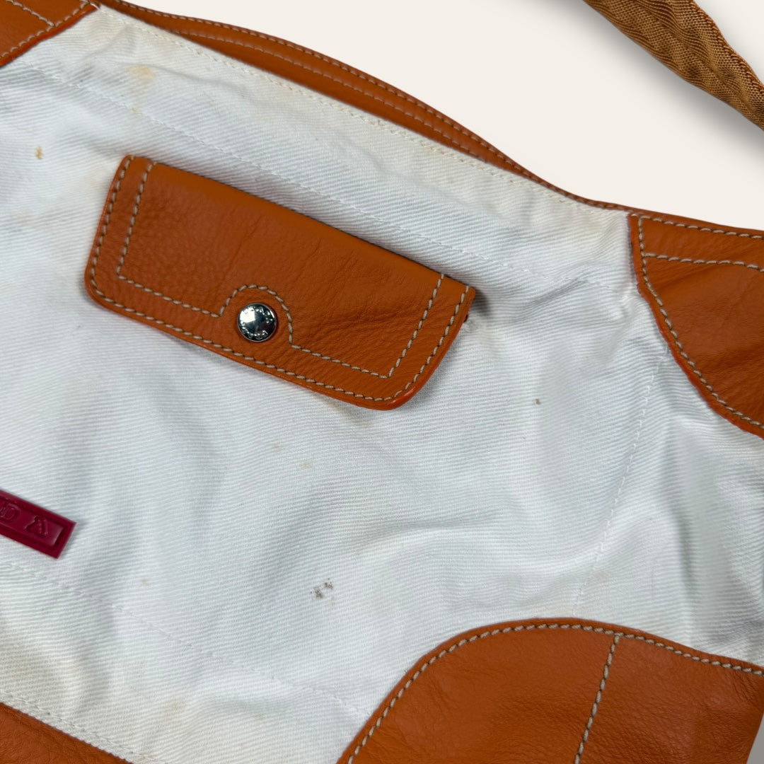 Prada hand bag white/orange