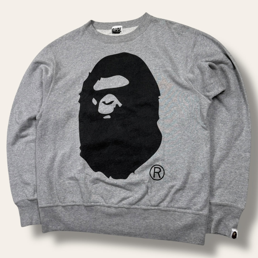 Bape head sweater grey - medium
