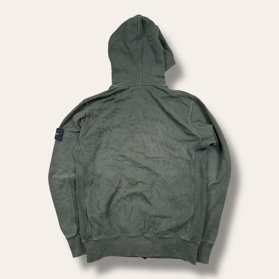 Stone Island zip-up hoodie dark green - Medium