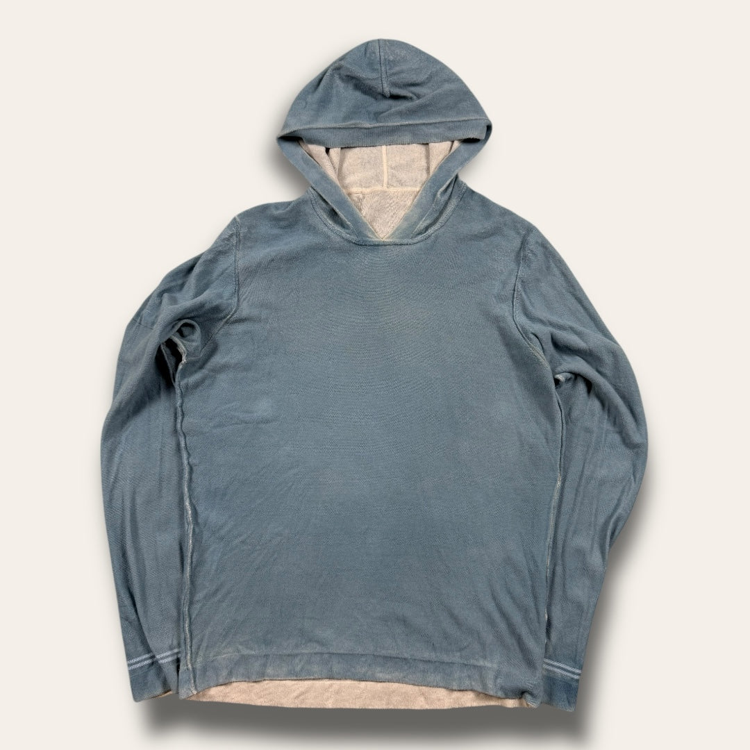 Stone Island reversible hoodie blue - Small