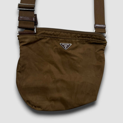 Prada nylon shoulder bag brown