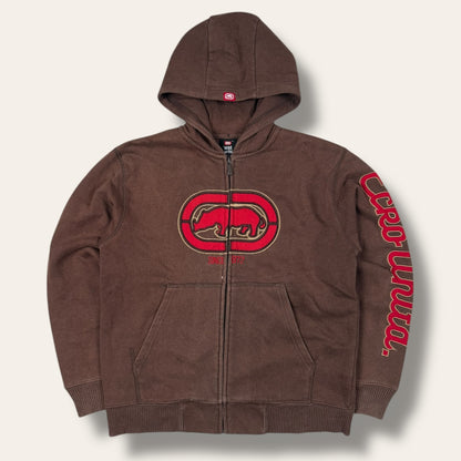 Ecko zip-up hoodie brown - Small