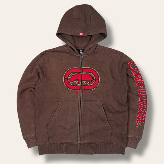 Ecko zip-up hoodie brown - Small