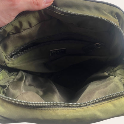 Prada sling bag dark green