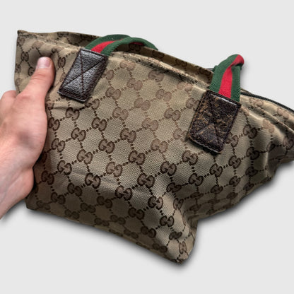 Gucci gg canvas web tote bag