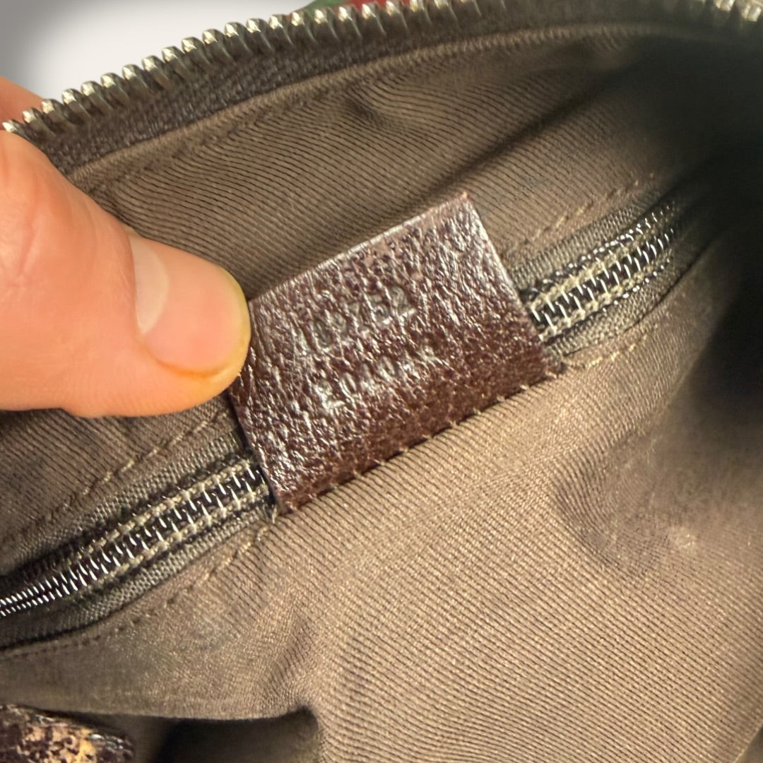 Gucci canvas hobo shoulder bag