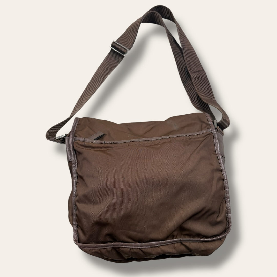 Prada Tessuto Nylon Crossbody / Messenger Bag brown