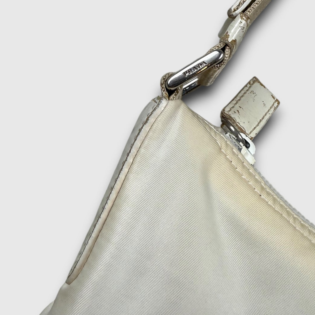 Prada nylon tessuto handbag white