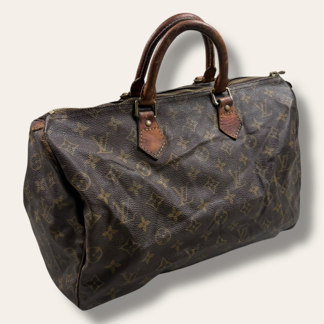 Louis vuitton speedy 30 monogram canvas bag brown