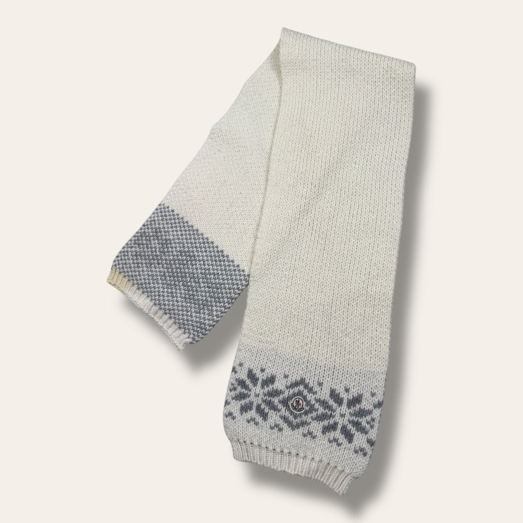 Moncler scarf white/grey