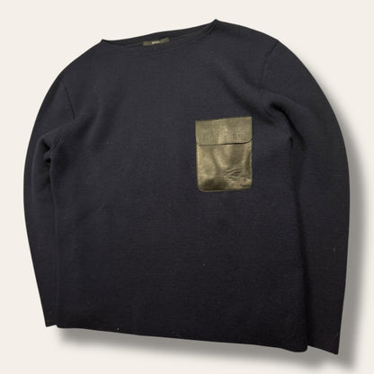 Gucci woven pocket sweater navy - Large