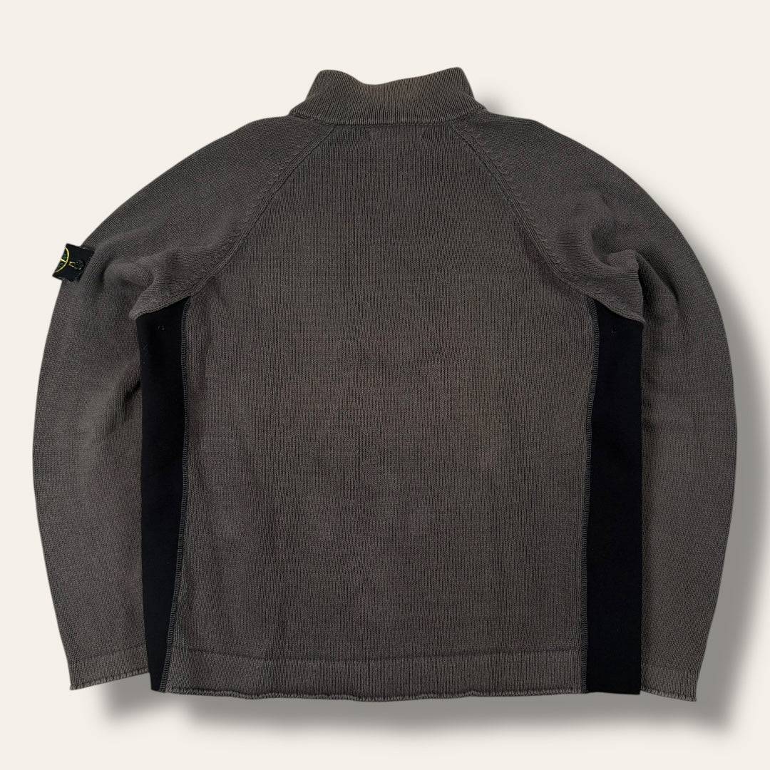 Stone Island 1/4 zip grey/black - Large
