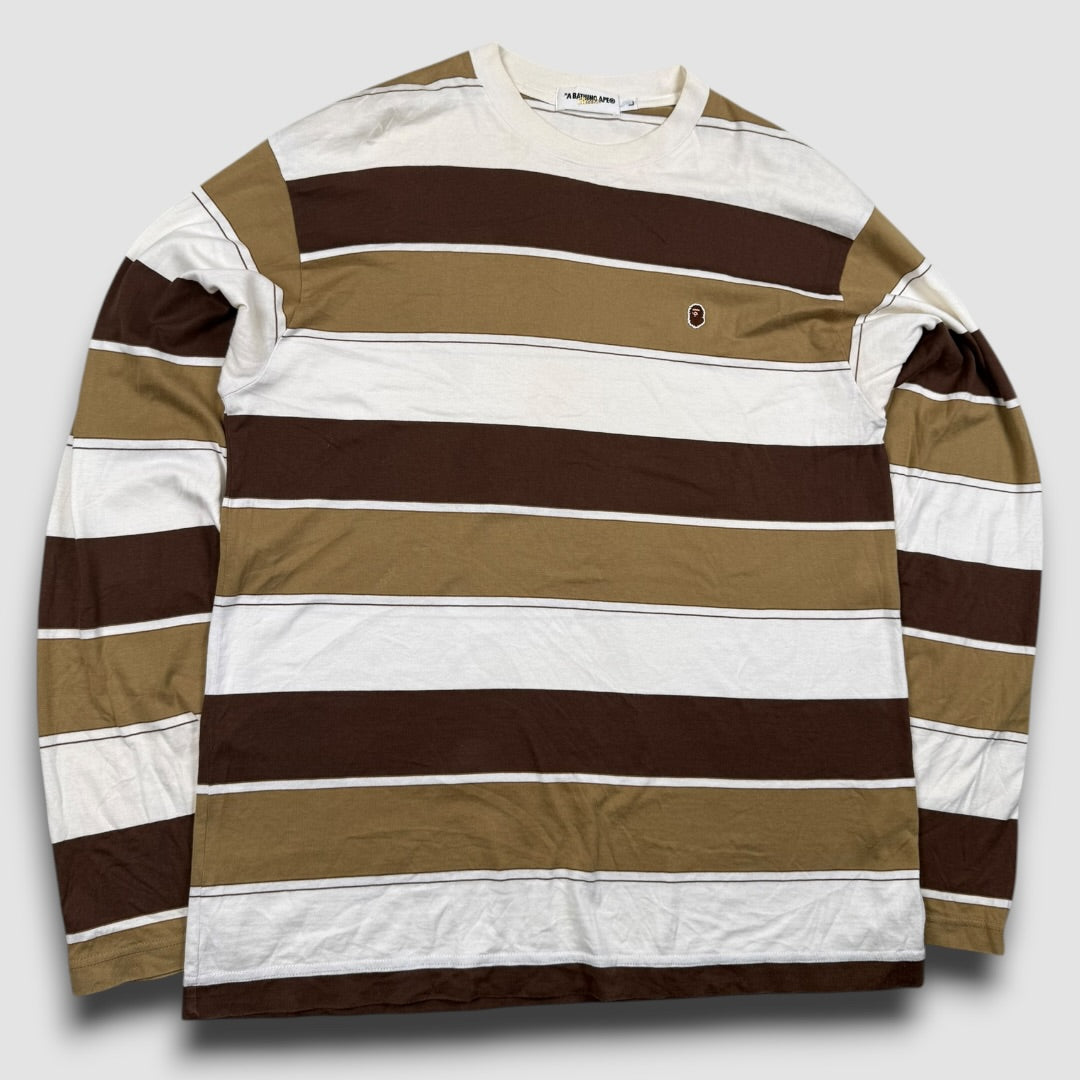 Bape brown striped longsleeve - Large