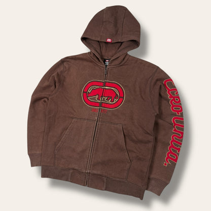Ecko zip-up hoodie brown - Small