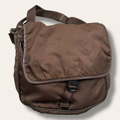 Prada Tessuto Nylon Crossbody / Messenger Bag brown