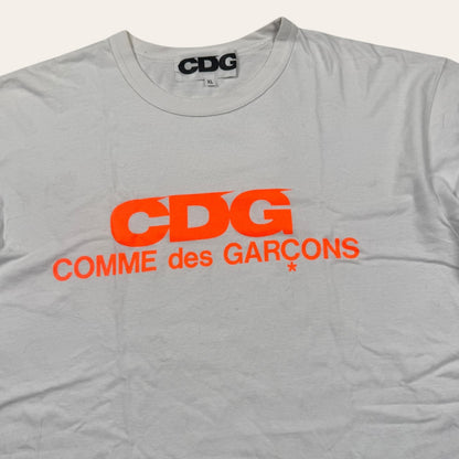 CDG orange tee white - Large
