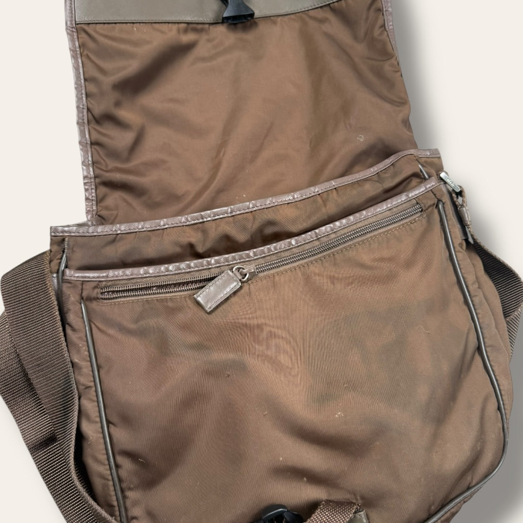 Prada Tessuto Nylon Crossbody / Messenger Bag brown