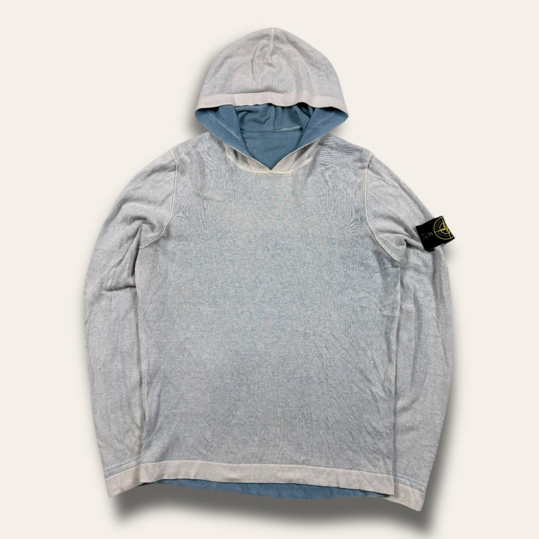 Stone Island reversible hoodie blue - Small