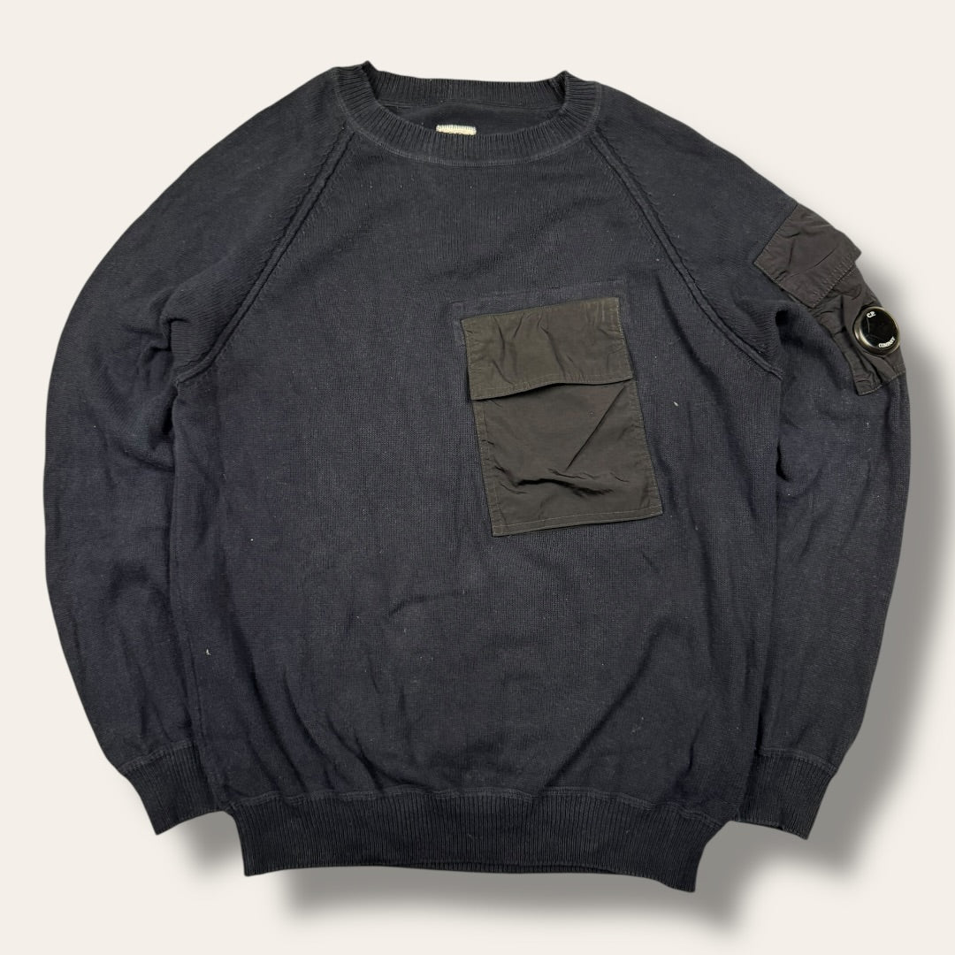 C.P. Company front pocket sweater navy - Medium