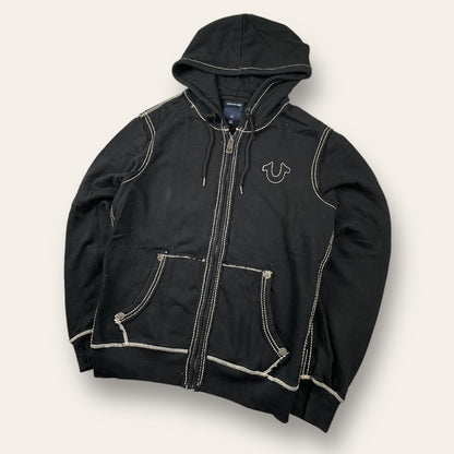 True religion zip-up hoodie black - Small