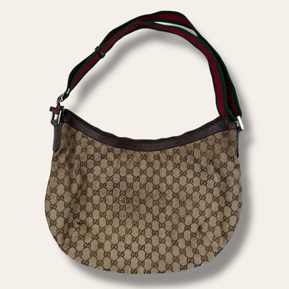 Gucci canvas hobo shoulder bag