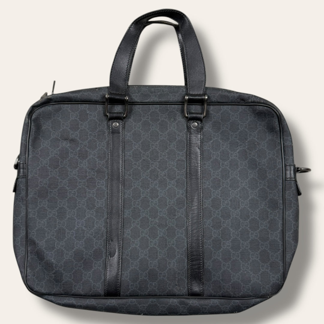 Gucci canvas black grey business bag