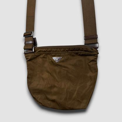 Prada nylon shoulder bag brown