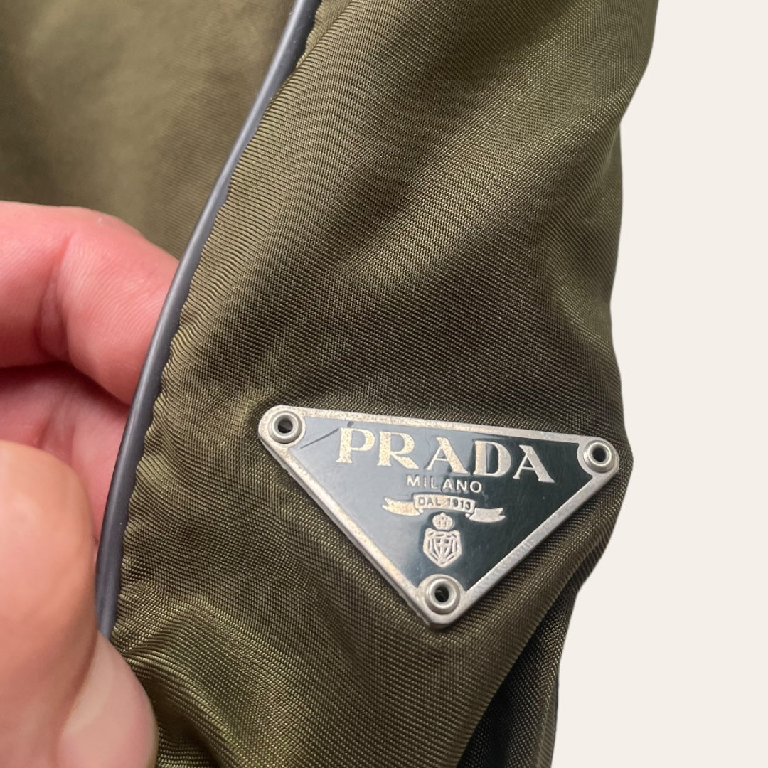 Prada sling bag dark green