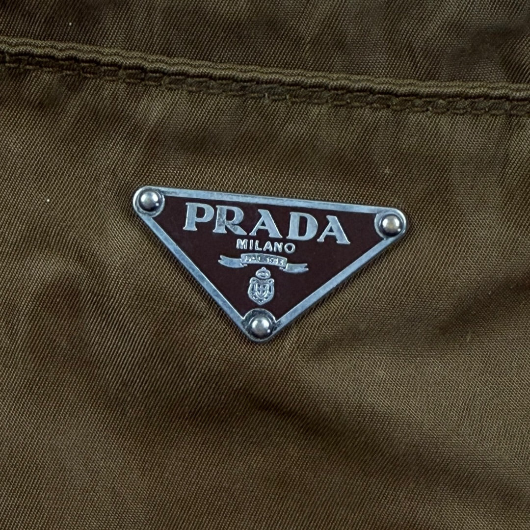 Prada nylon shoulder bag brown
