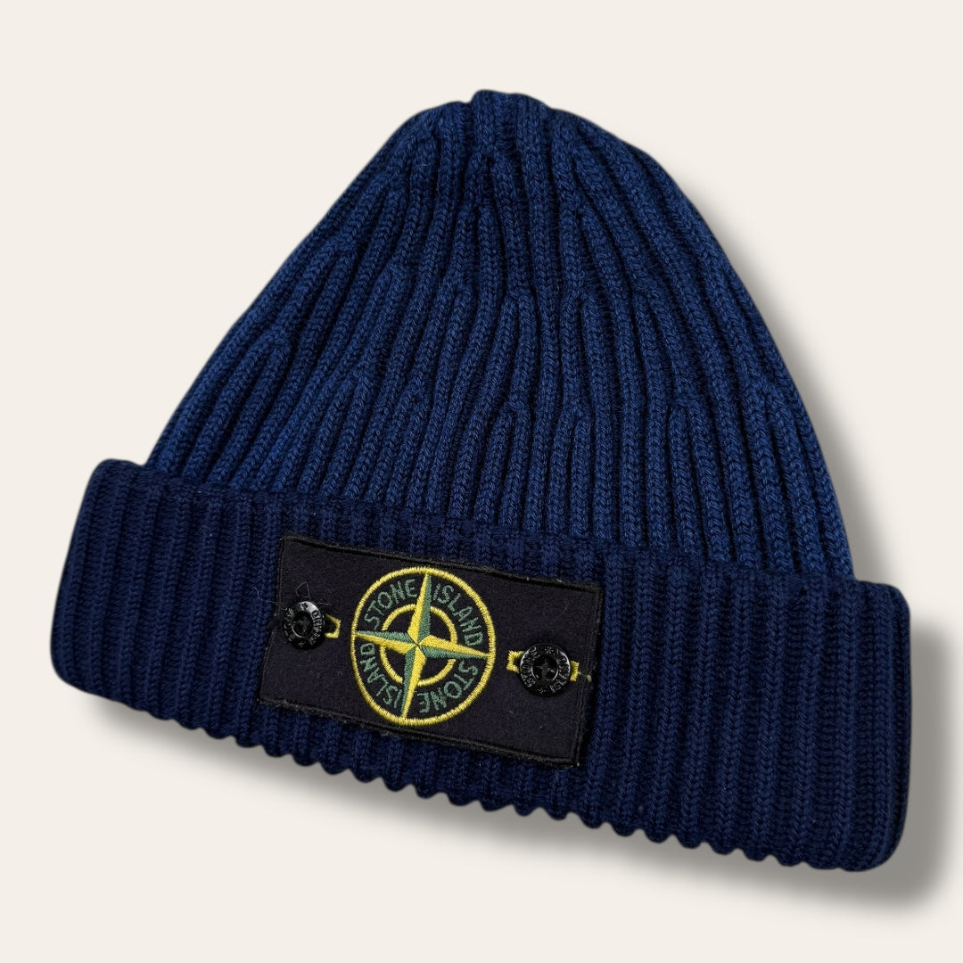 Stone Island badge beanie navy