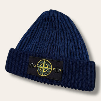 Stone Island badge beanie navy