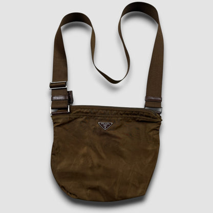 Prada nylon shoulder bag brown