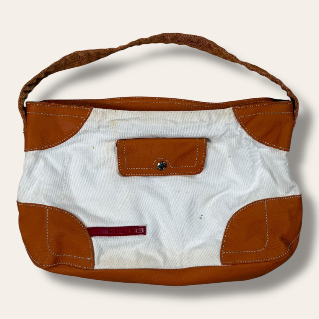 Prada hand bag white/orange