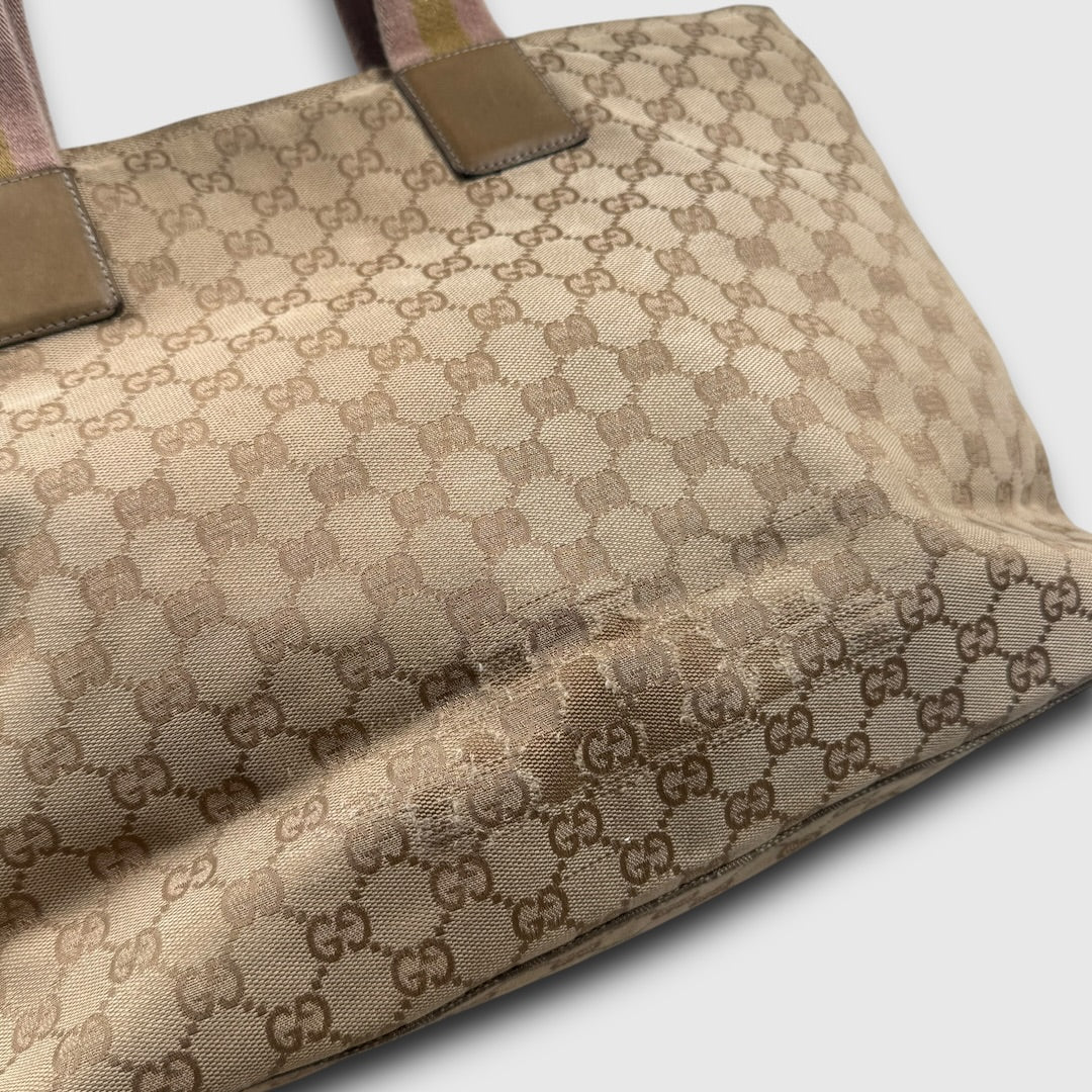 Gucci GG Canvas Web/Sherry Line Tote bag
