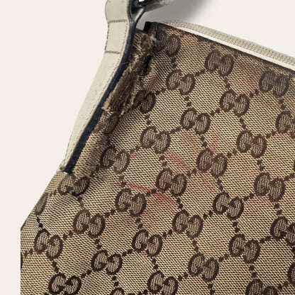 Gucci canvas shoulder bag creme