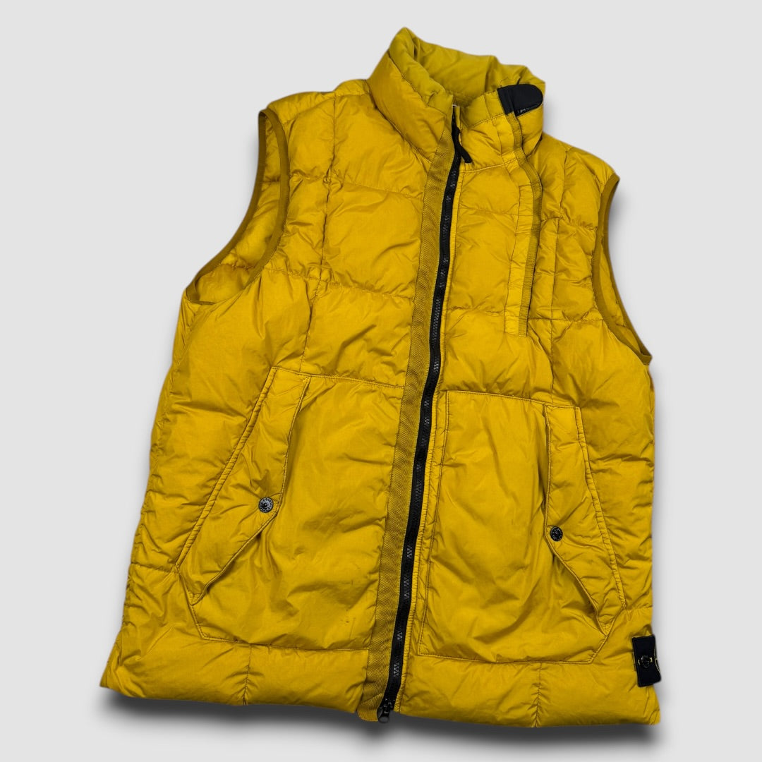Stone Island garment Dyed Crinkle reps NY down Gilet yellow - extra large