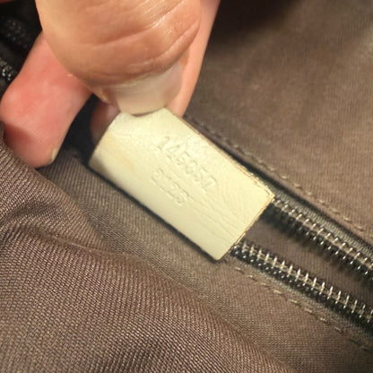 Gucci canvas shoulder bag creme