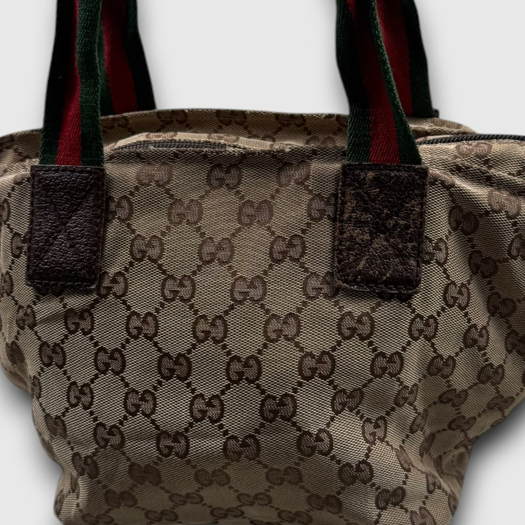 Gucci gg canvas web tote bag